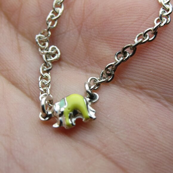 *925 Sterling Silver Ankle Bracelet Elephant - Picture 2 of 5